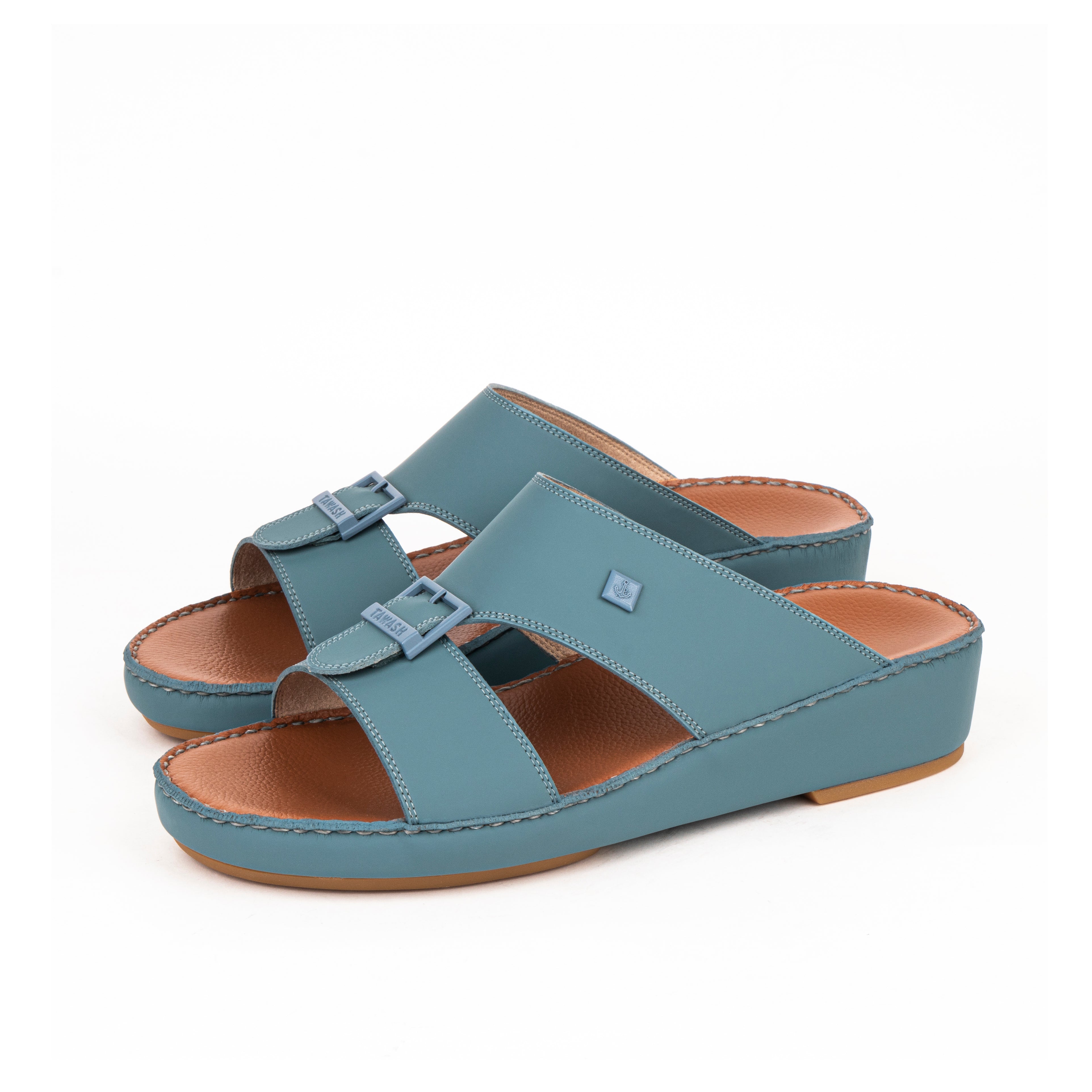 نعال ولادى جلد طبيعي زيتي