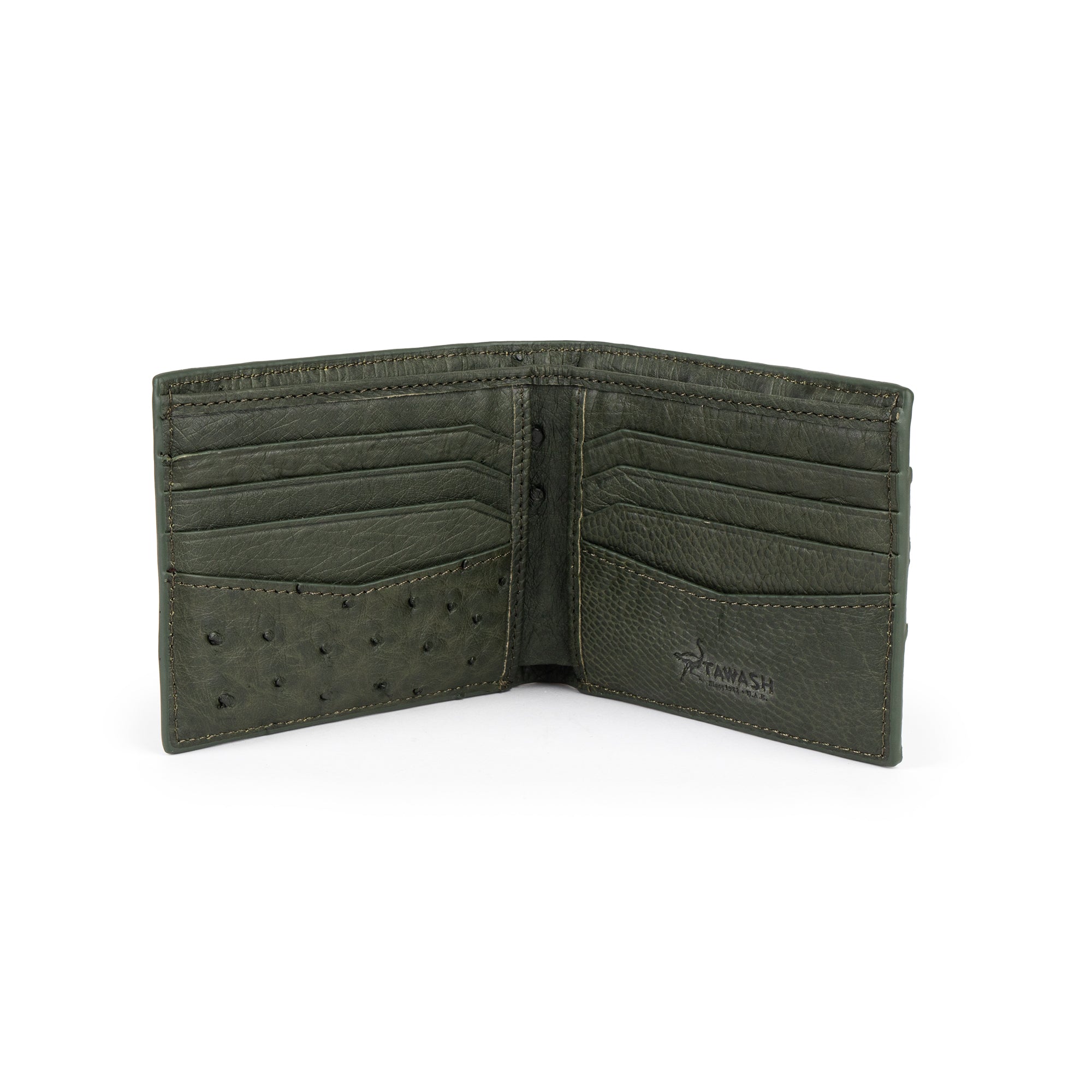A801 Green REAL Ostrich WALLET - 03