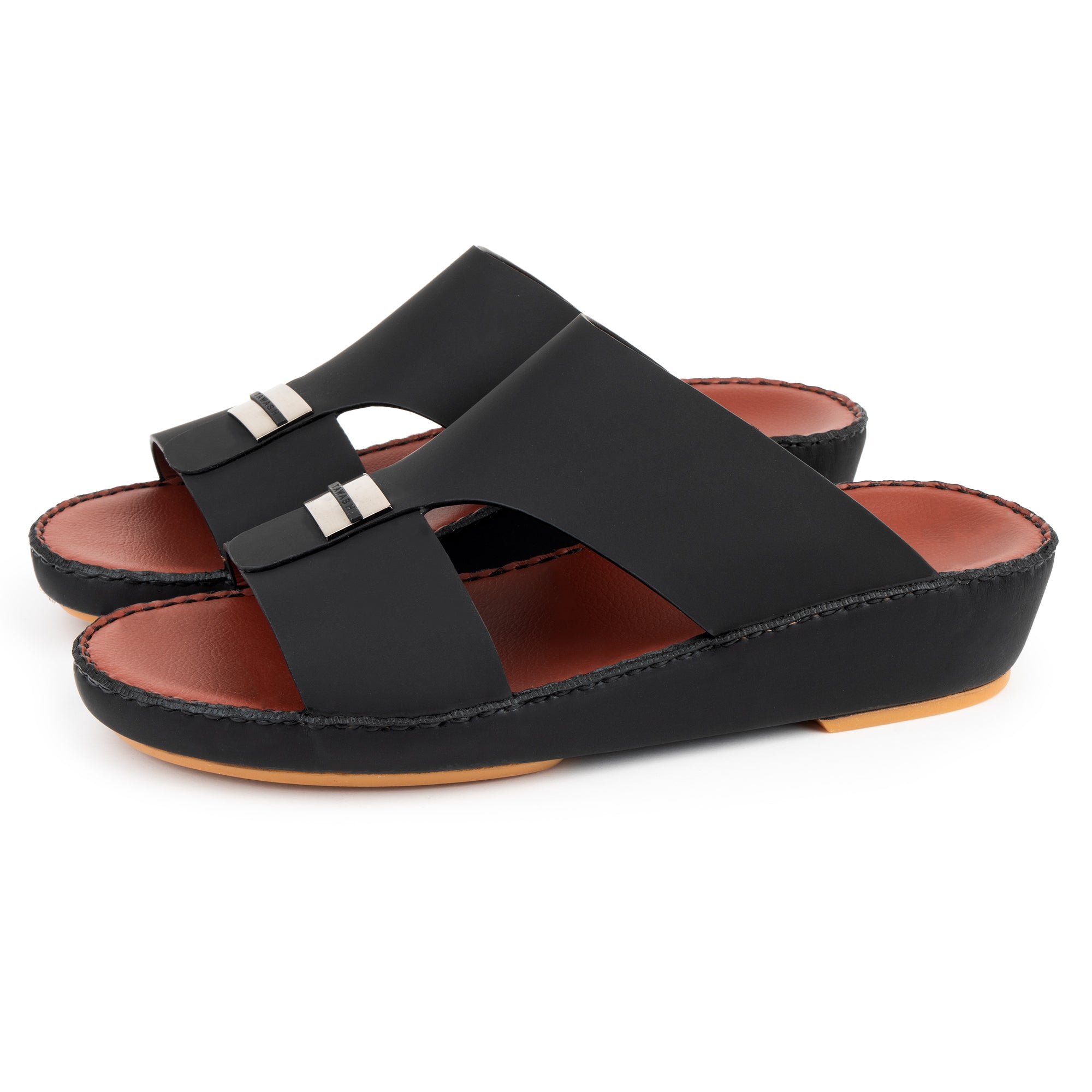 Black arabic men sandal – cushioned sole and modern Gulf style