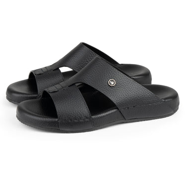 Black T-038 AX Sports men sandal – premium calf leather Gulf style sandal