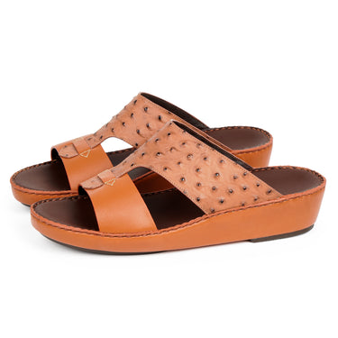 3486 VET- OSTRICH 2 TONE SANDALS