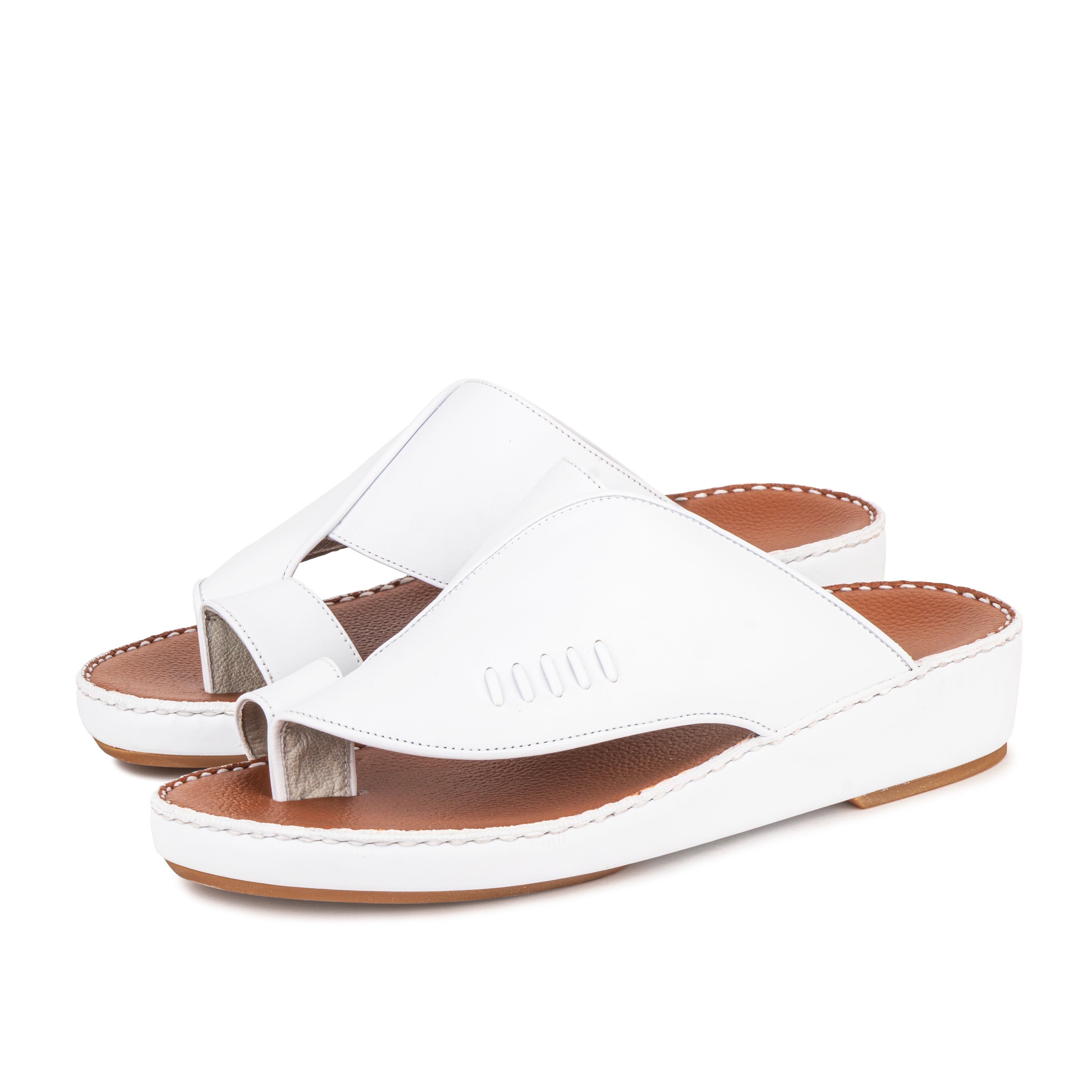 نعال رجالي سعودي  ابيض بصباع