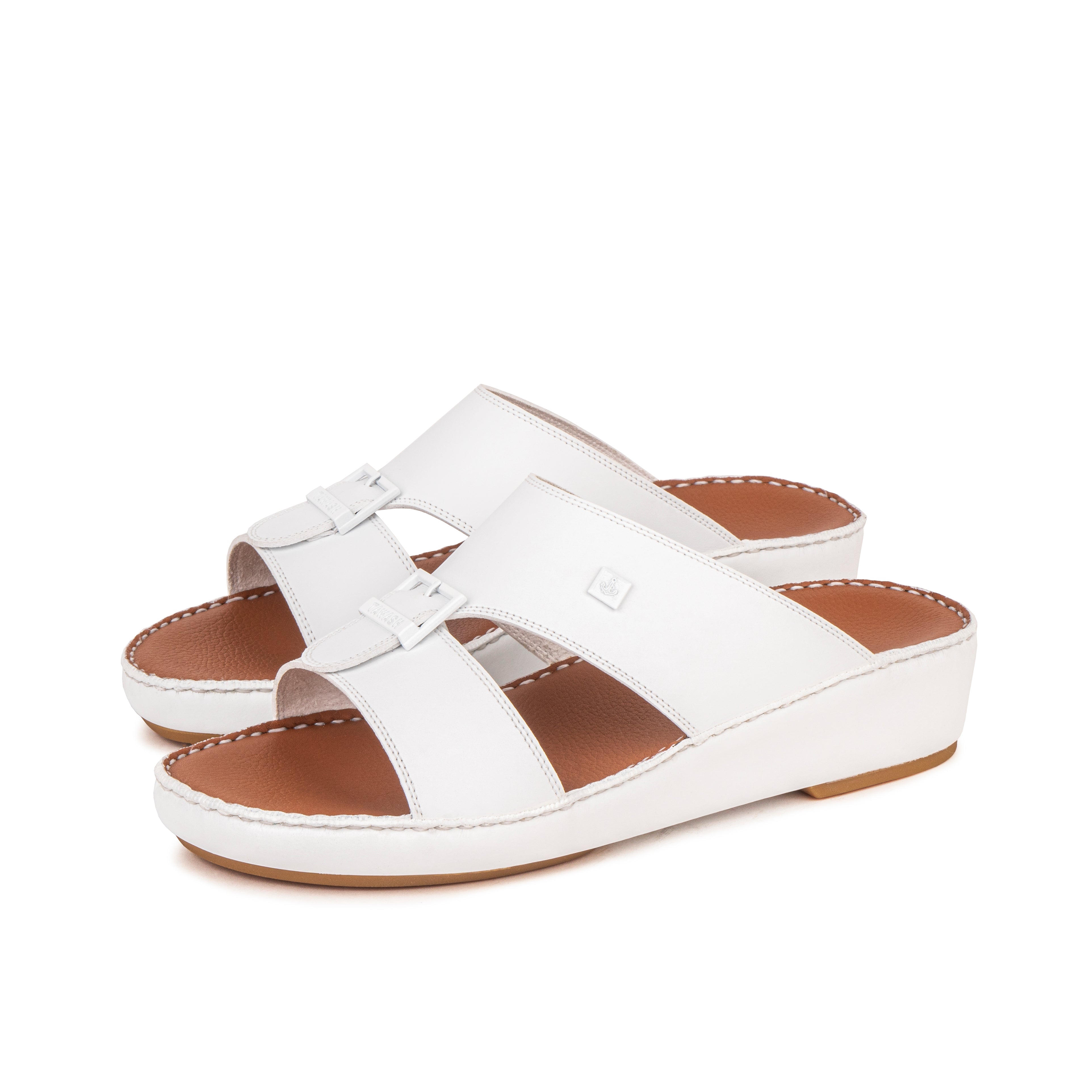 نعال ولادى جلد طبيعي  ابيض