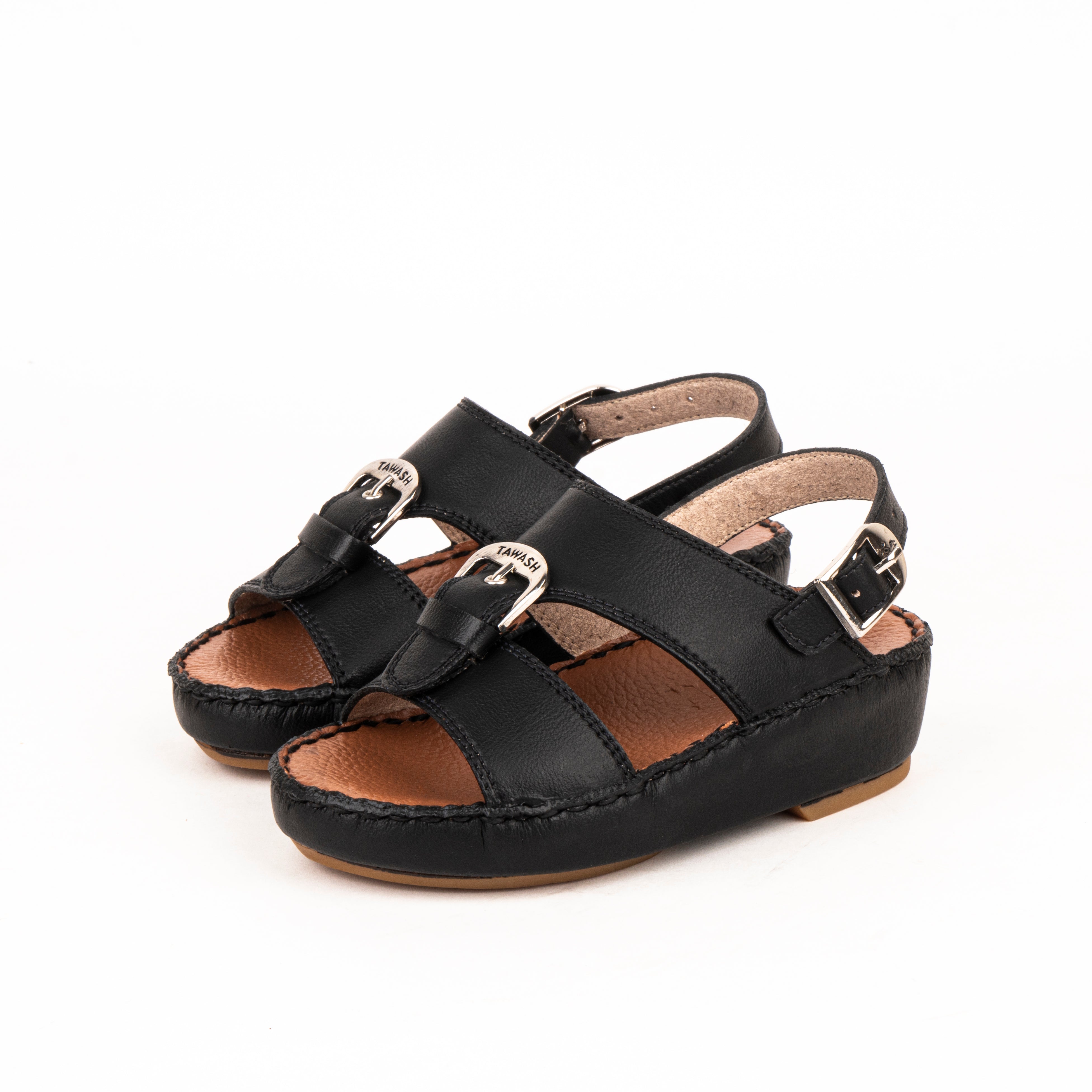 صندل ولادي جلد خياطة يدوية