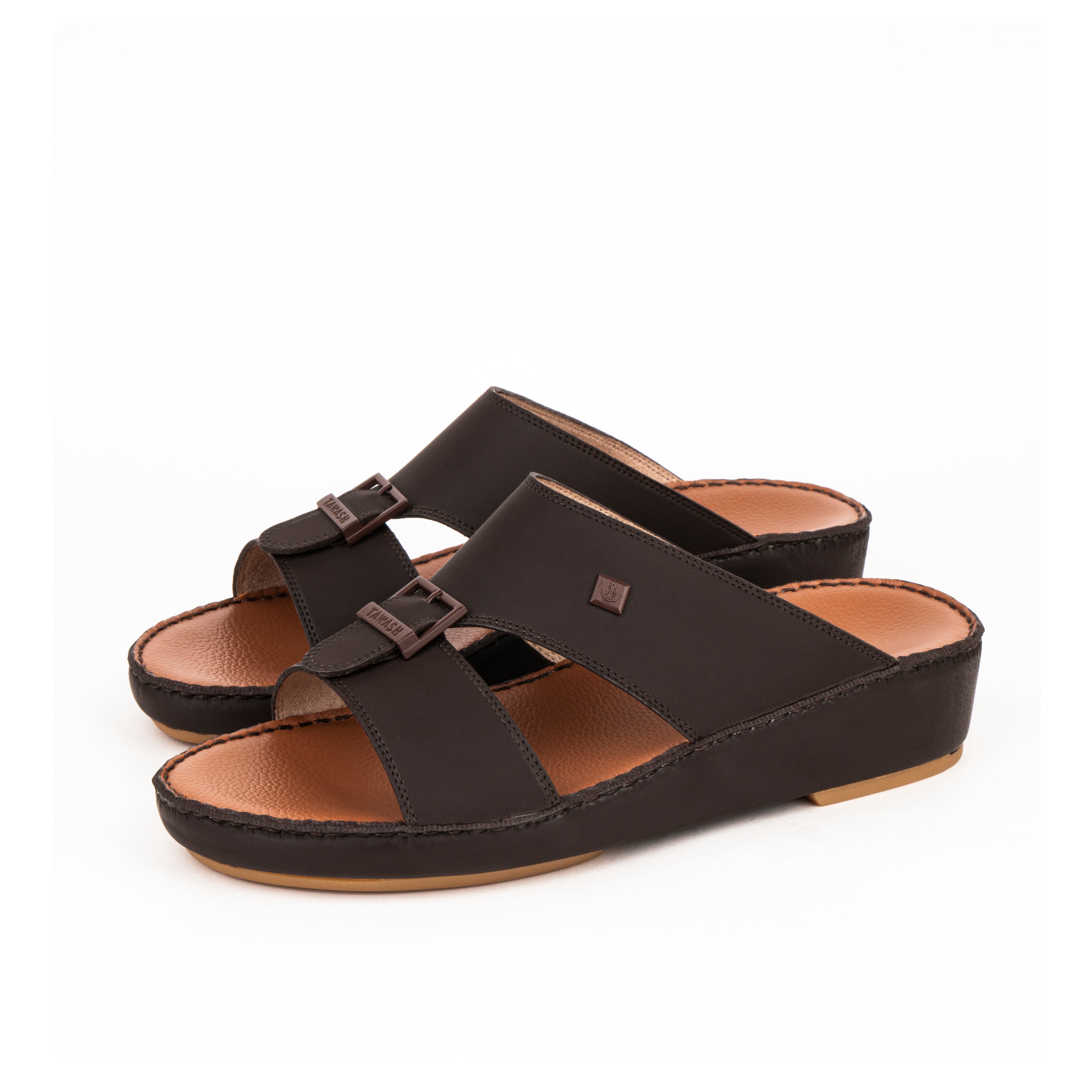 نعال ولادى جلد طبيعي  ترابي