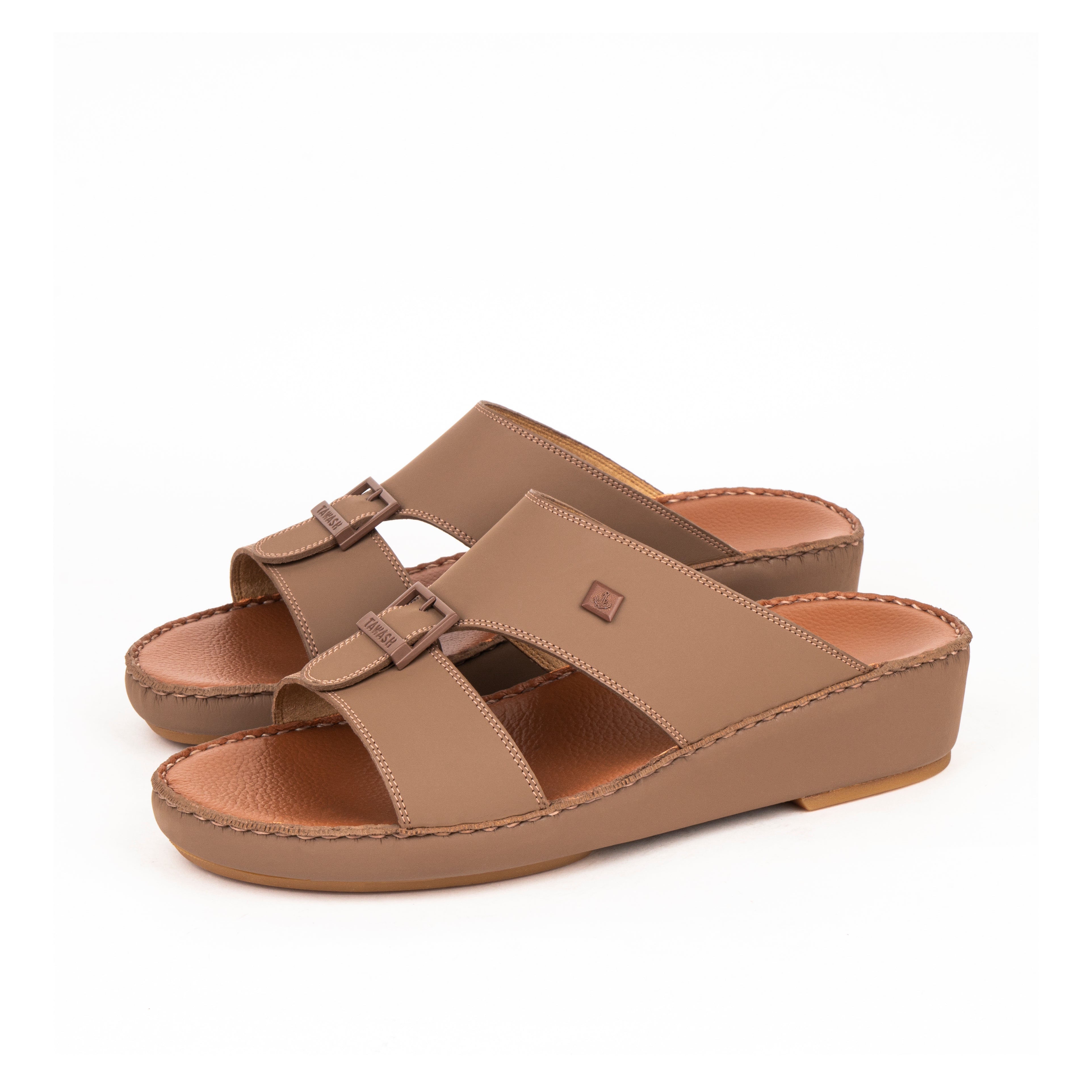 نعال ولادى جلد طبيعي  بني