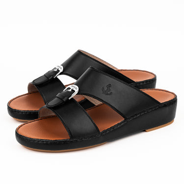 Black 1493 Micro Calf men's Arabic sandals in sizes 47 and 48