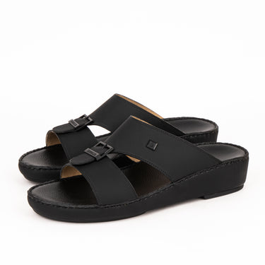 Full Black 1493 Micro Calf-RF men's Arabic sandals in sizes 47 and 48