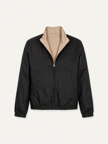 26195 MARCO LION MEN'S JACKET- DARK BEIGE/BLACK