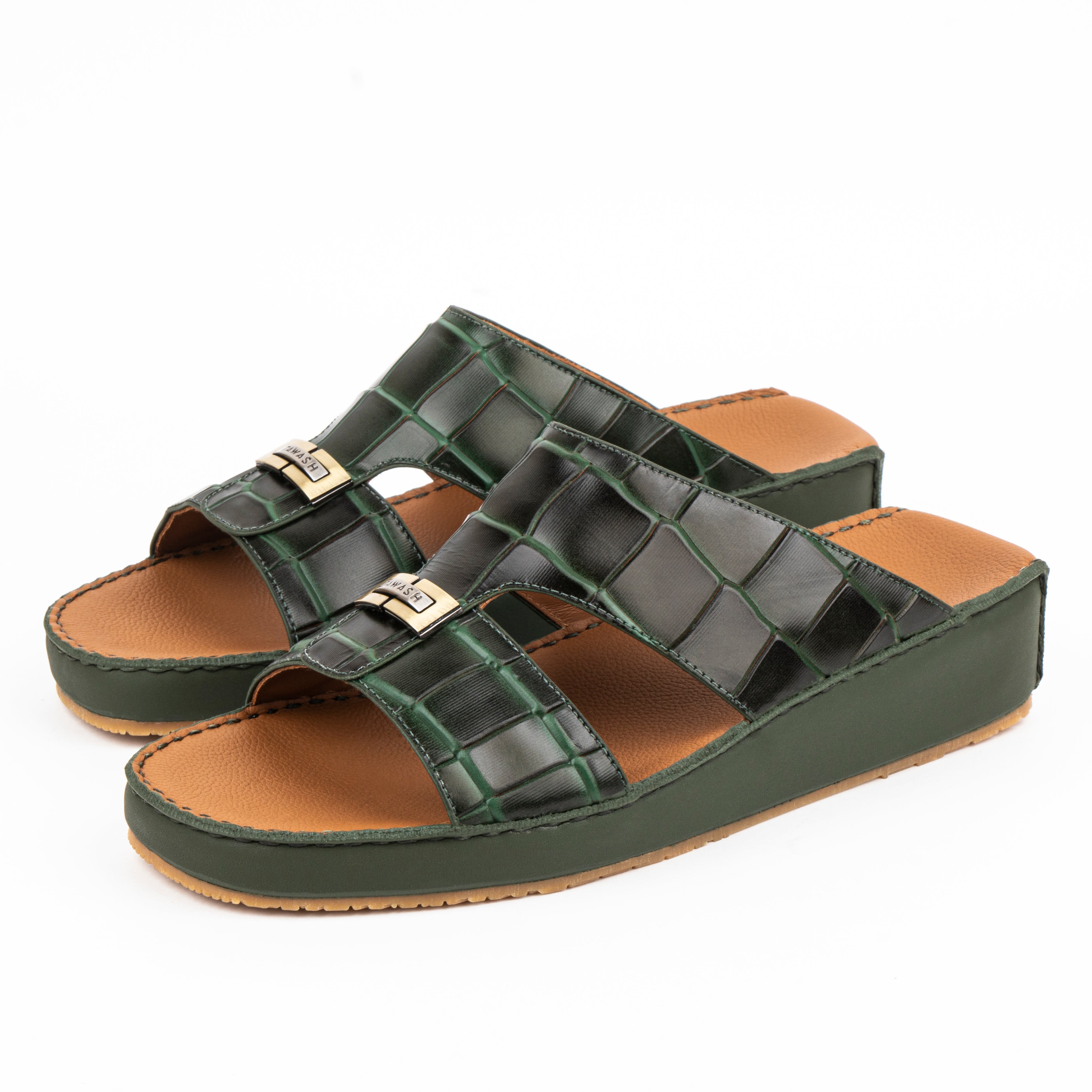 نعال رجالي عالي اخضر زيتي