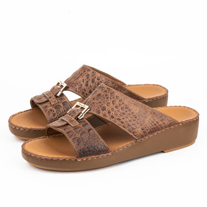 Crocodile leather sandals