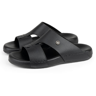 Black T-038 AX Sports men sandal – premium calf leather Gulf style sandal